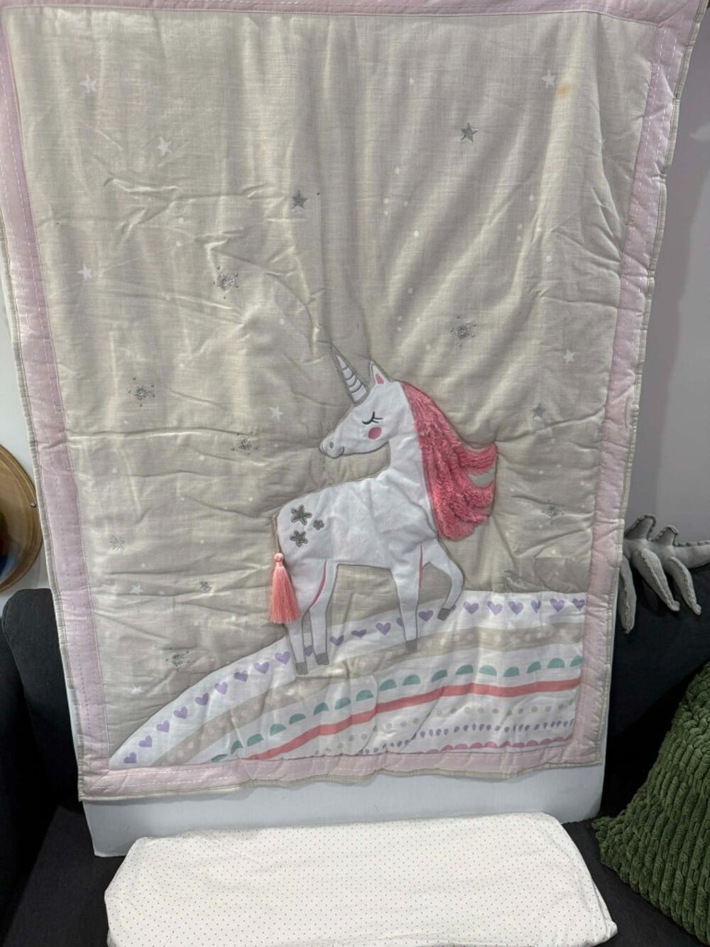 2 piece Unicorn baby crib bedding set - Rare